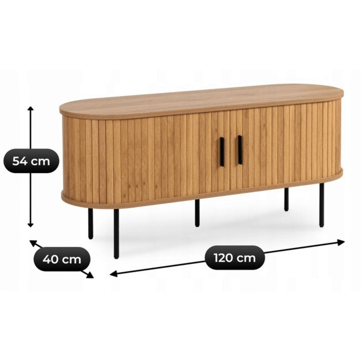 Lowboard SELVA Eiche Sonoma Nachbildung B/H/T: ca. 120x54x60 cm SELVA - Eiche (120,00/54,00/60,00cm) - WIPMEB