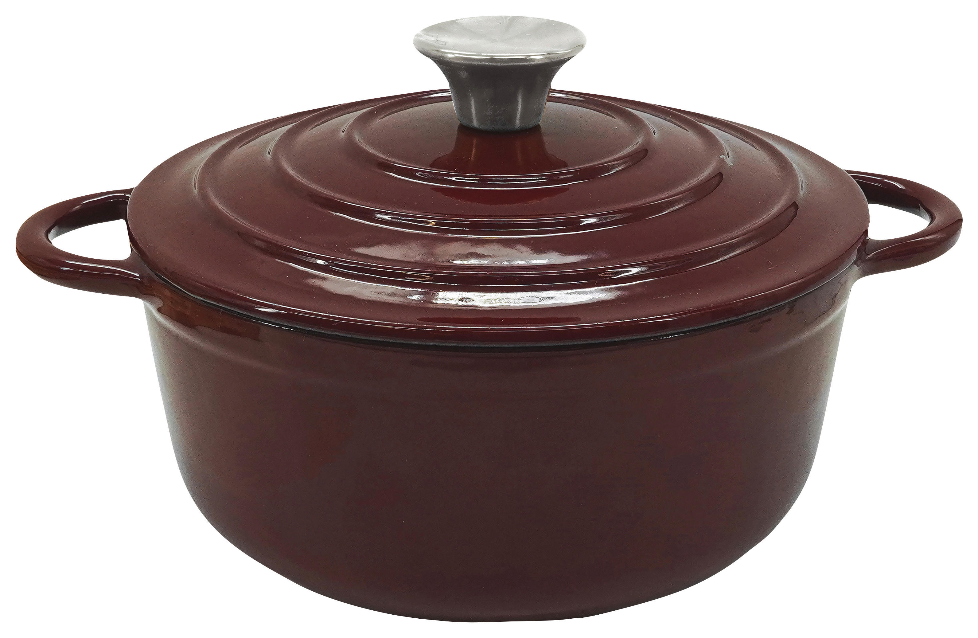 Fackelmann Kochtopf weinrot Eisen D: ca. 22 cm Kochtopf - weinrot (22,00cm) - Fackelmann