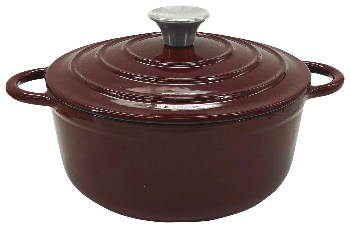 Fackelmann Kochtopf weinrot Eisen D: ca. 22 cm Kochtopf - weinrot (22,00cm) - Fackelmann
