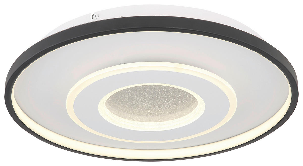 GLOBO LED-Deckenleuchte BRIENNA 48552DSH mattschwarz klar weiß Metall Kunststoff H/D: ca. 7x48 cm 1 Brennstellen BRIENNA - klar/weiß (48,00/7,00cm) - GLOBO