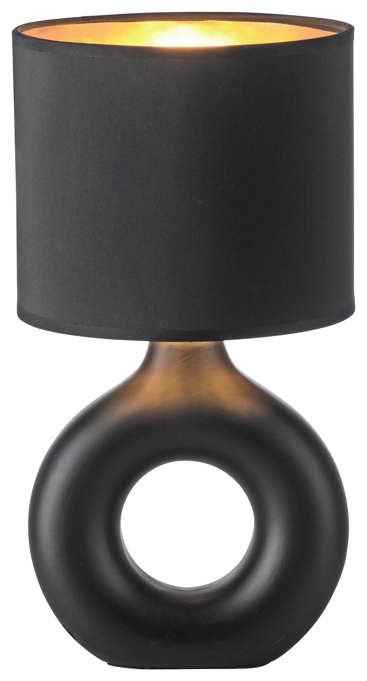 Just Light Tischleuchte schwarz Kunststoff Stoff Keramik H/L/D: ca. 30x16x16 cm null 1 Brennstellen Tischleuchte_Carara - schwarz (16,00/30,00cm) - Just Light