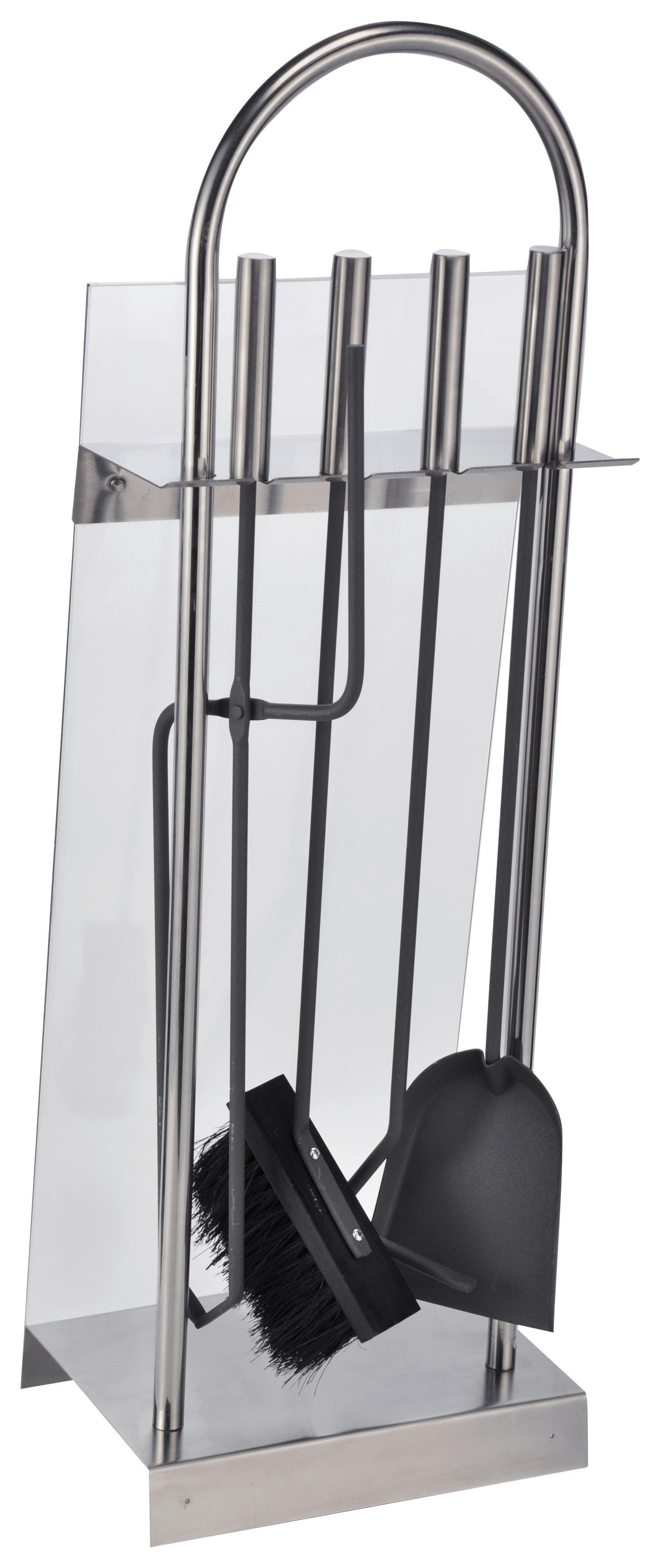 Kaminbesteck silber B/H/T: ca. 22x64,5x15,5 cm Kaminbesteck_5tlg. - schwarz/silber (22,00/64,50/15,50cm)