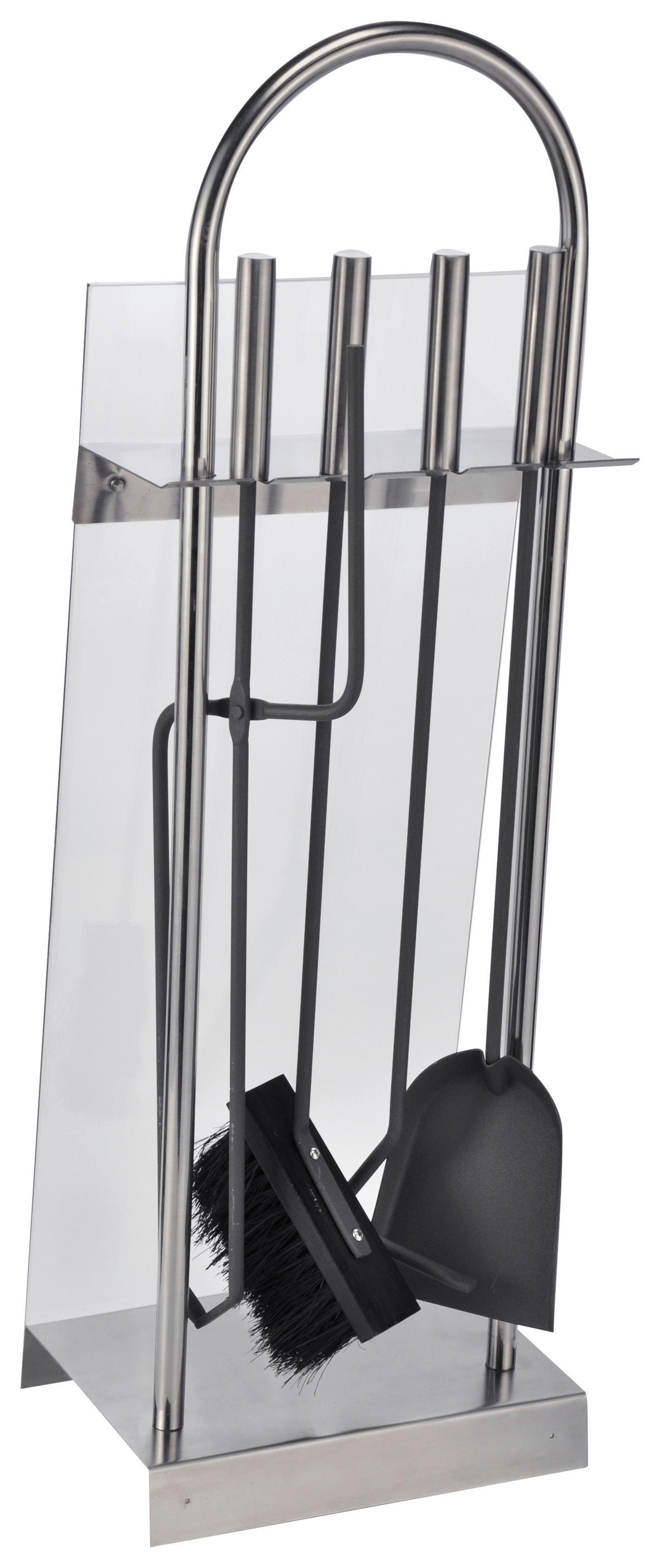 Kaminbesteck silber B/H/T: ca. 22x64,5x15,5 cm Kaminbesteck_5tlg. - schwarz/silber (22,00/64,50/15,50cm)