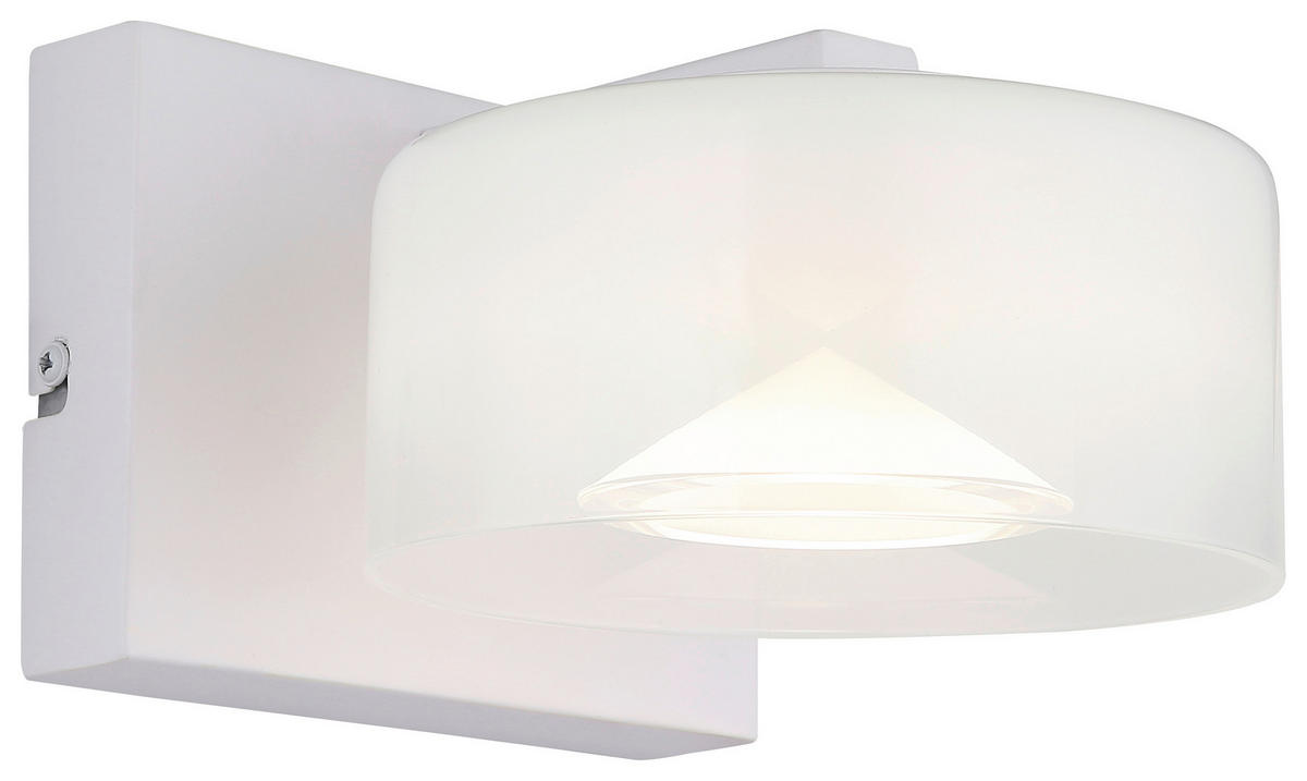 GLOBO Wandleuchte weiß Opal Glas Metall B/H: ca. 15x11 cm 1 Brennstellen BELINDA - weiß/Opal (15,00/11,00cm) - GLOBO
