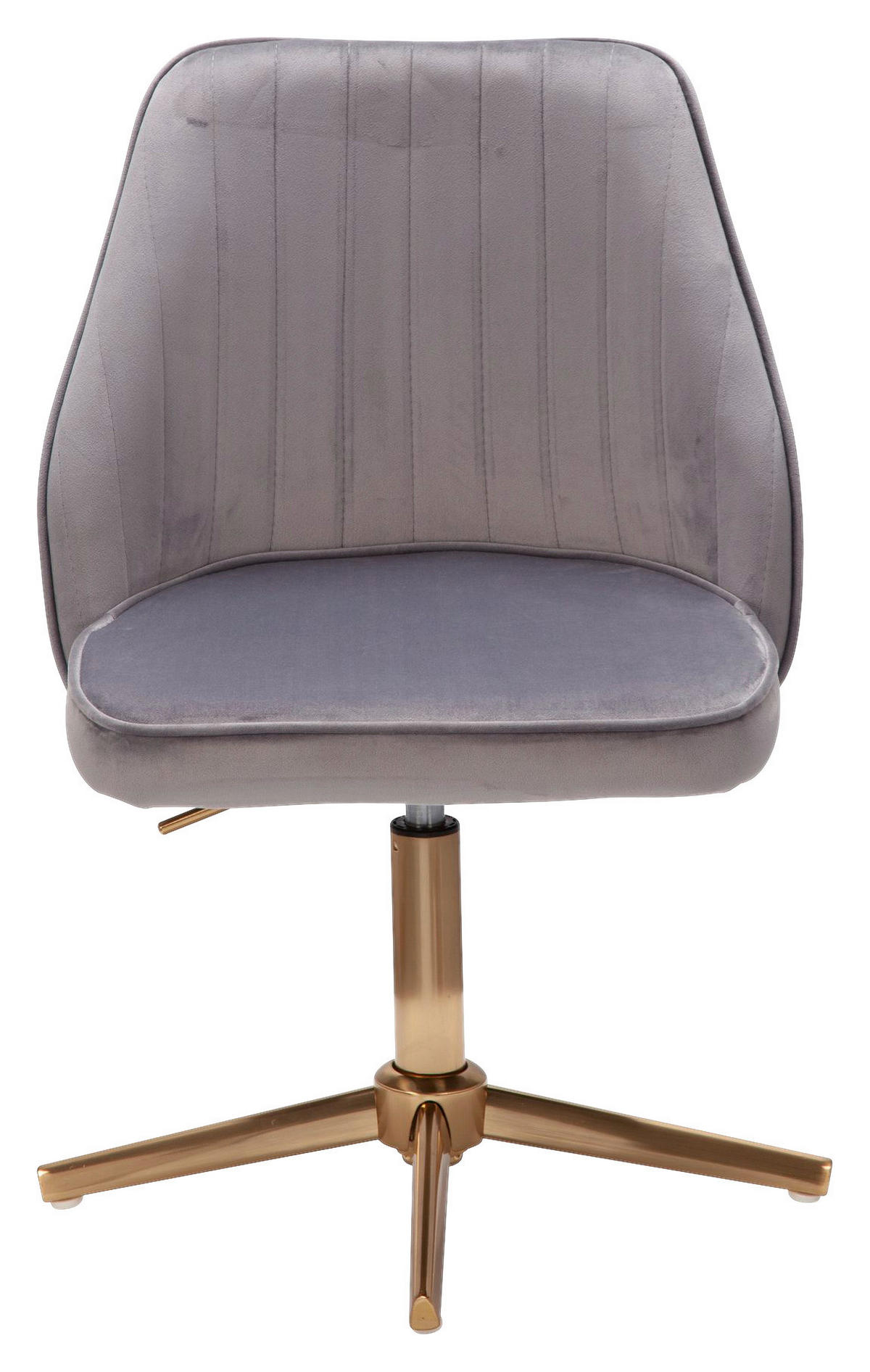 Drehstuhl grau gold Stoff Eisen Drehstuhl - gold/grau (60,00/80,00/60,00cm) - Wohnling