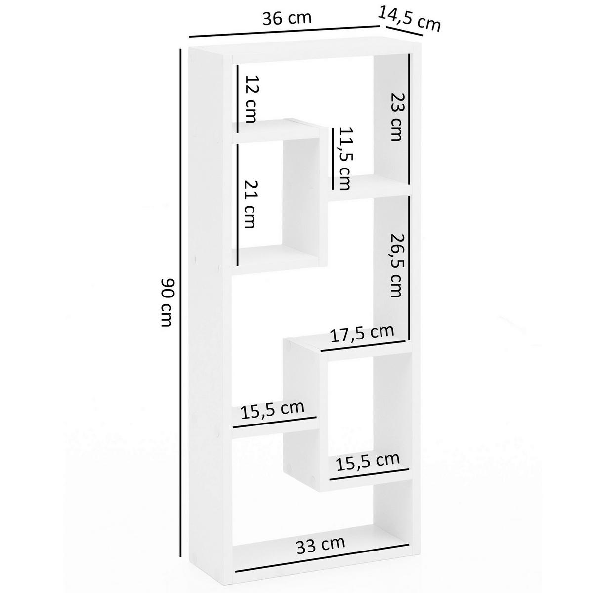 Wandregal weiß B/H/T: ca. 36x90x14,5 cm Wandregal - weiß (36,00/90,00/14,50cm) - Wohnling
