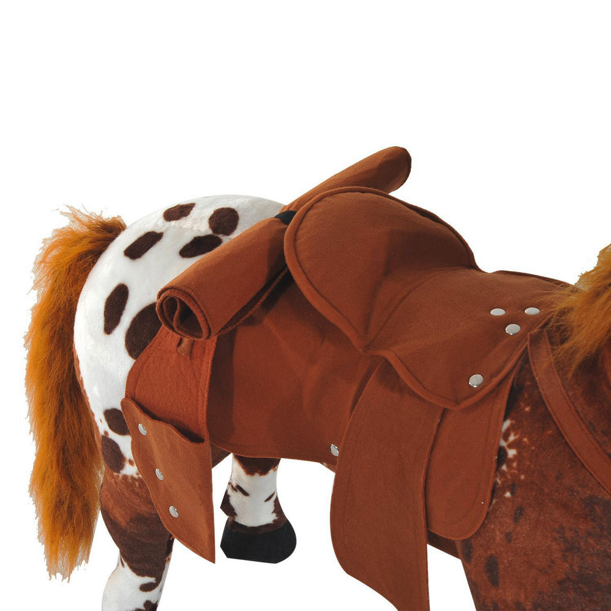 HOMCOM Kinder Schaukelwippe B/H/L: ca. 28x60x85 cm Kinder_Reitpferd - braun (85,00/28,00/60,00cm) - HOMCOM