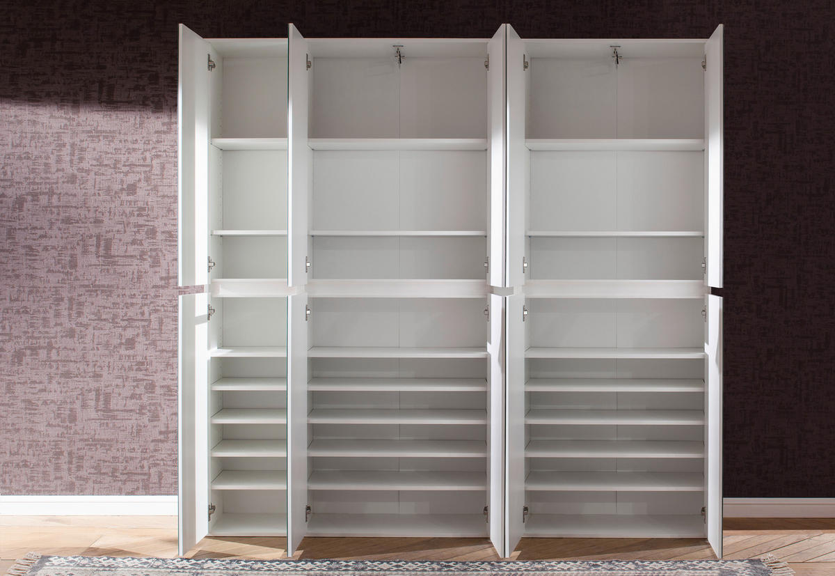 Garderobenschrank Mirror weiß B/H/T: ca. 185x191x34 cm Mirror - weiß (185,00/191,00/34,00cm) - Trendteam