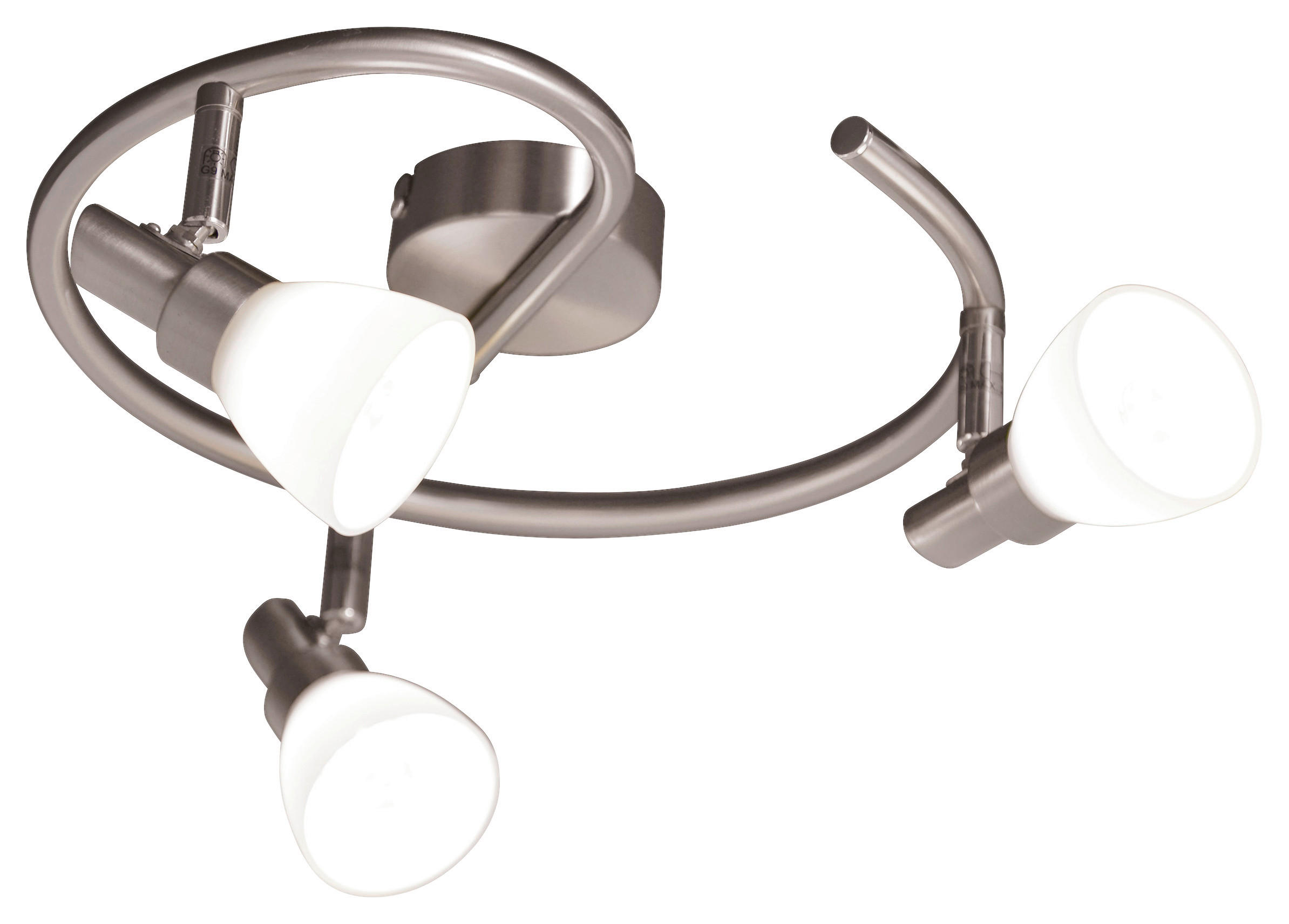 Näve Leuchten LED-Spot FELTRE mit G9 FELTRE NV1199450 stahlfarbig Metall Glas H/D: ca. 14x28 cm 3 Brennstellen LED Spot FELTRE mit G9 - stahlfarbig (28,00/14,00cm) - Näve Leuchten