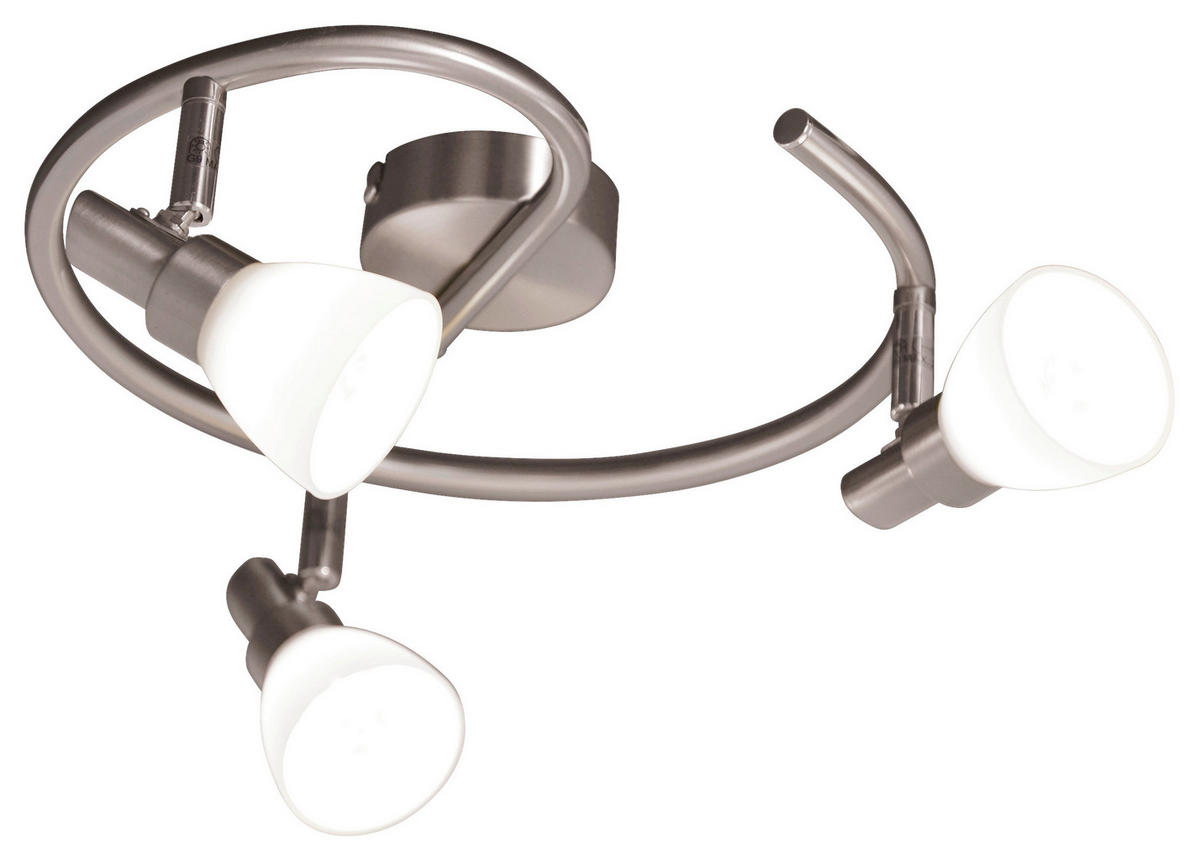 Näve Leuchten LED-Spot FELTRE mit G9 FELTRE NV1199450 stahlfarbig Metall Glas H/D: ca. 14x28 cm 3 Brennstellen LED Spot FELTRE mit G9 - stahlfarbig (28,00/14,00cm) - Näve Leuchten