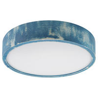 Lamkur Deckenleuchte blau hellbraun Glas Holz B/H/L: ca. 38x38x10 cm 2 Brennstellen Eveline - blau/hellbraun (10,00/38,00/38,00cm) - Lamkur