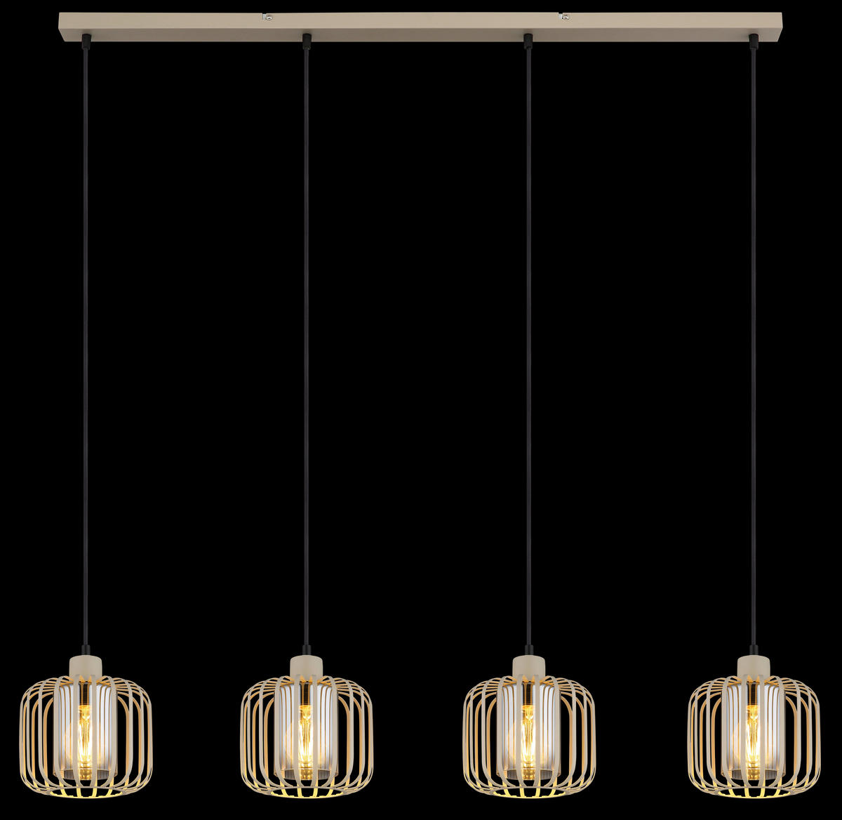 GLOBO Pendelleuchte Metall B/H/T/L: ca. 18x120x108x108 cm E27 4 Brennstellen Alfred - (108,00/18,00/120,00cm) - GLOBO