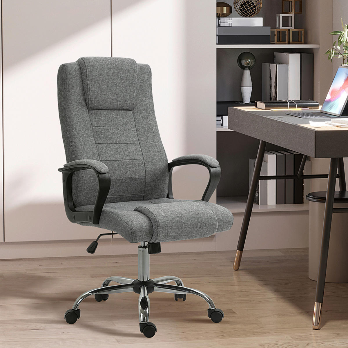 Drehstuhl 921-265CG grau 921-265CG - grau (62,00/119,00/76,00cm) - Vinsetto