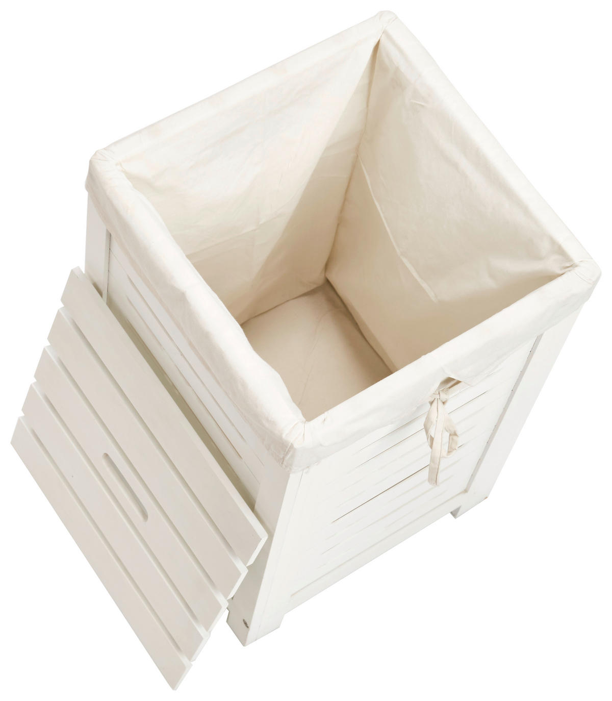 Zeller Wäschesammler weiß Holz B/H/T: ca. 35x55x35 cm Wäschesammler - weiß (35,00/55,00/35,00cm) - Zeller