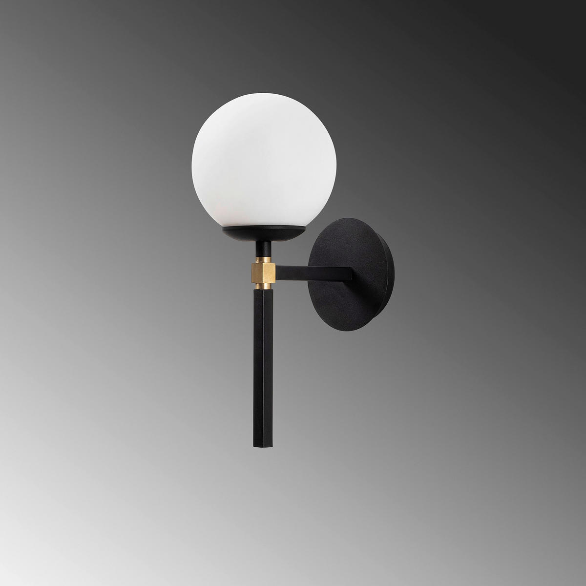 Opviq Wandleuchte schwarz weiß Metall Glas B/H/L: ca. 20x37x15 cm E27 1 Brennstellen Gondol - weiß/schwarz (15,00/20,00/37,00cm) - Opviq