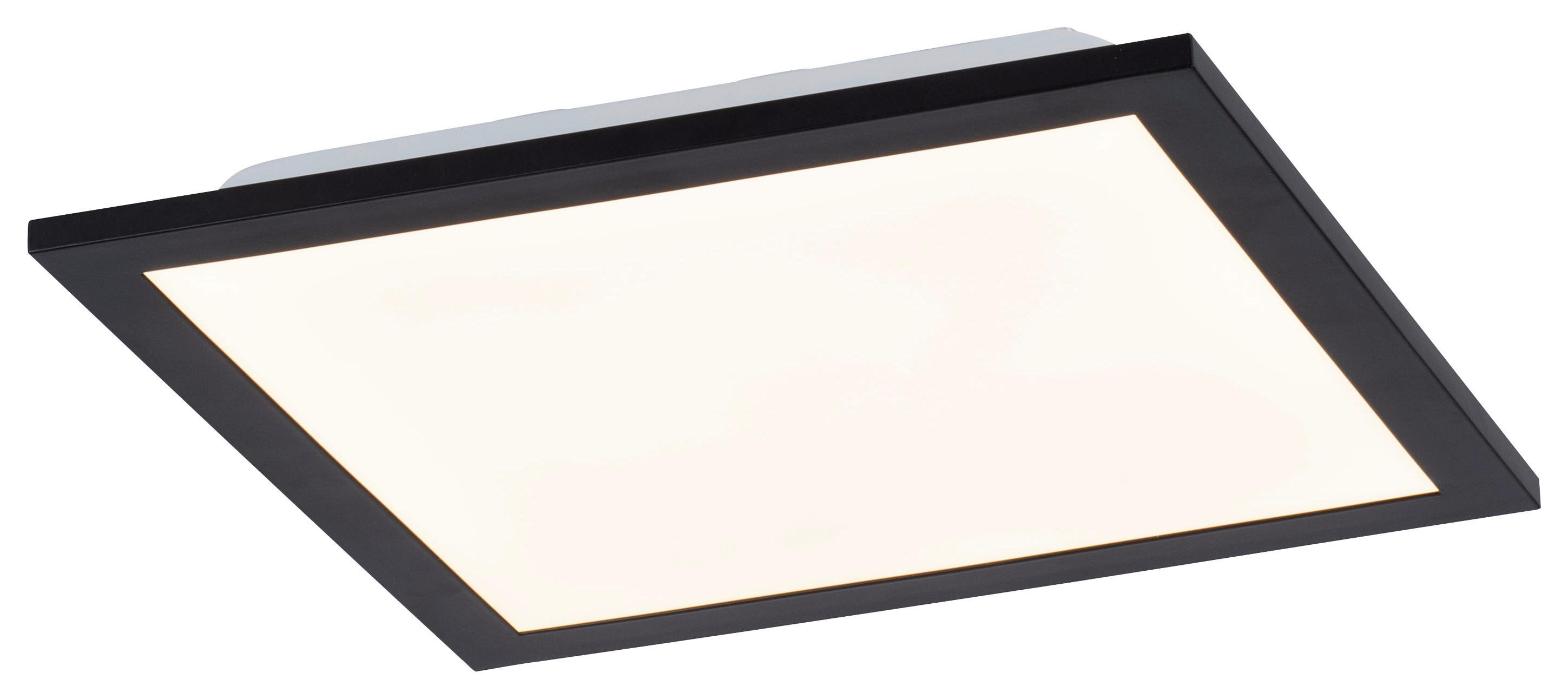 Just Light Deckenleuchte Flat 14740-18 schwarz Opal Aluminium B/H/L: ca. 29,5x5,8x29,5 cm
