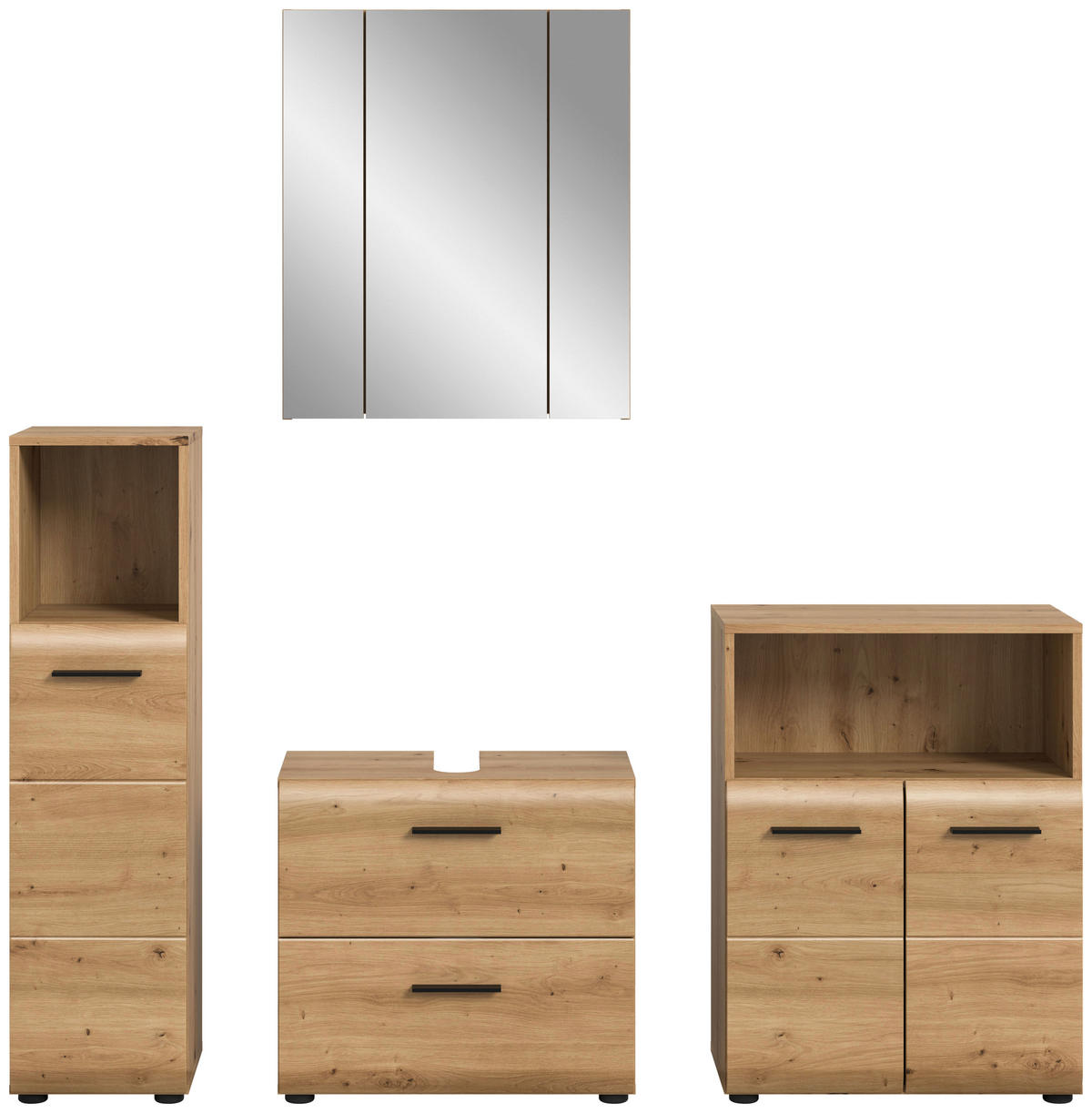 Badezimmer-Set Ice Artisan Oak Nachbildung B/H/T: ca. 180x185x30 cm Ice - (180,00/185,00/30,00cm) - xonox.home