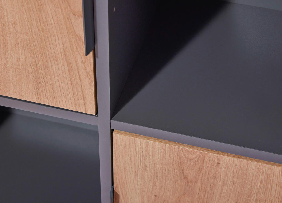Standregal Pepeto 5T anthrazit beschichtet Optik B/H/L: ca. 30x185x77 cm Pepeto 5T - anthrazit (77,00/30,00/185,00cm) - Inter Link