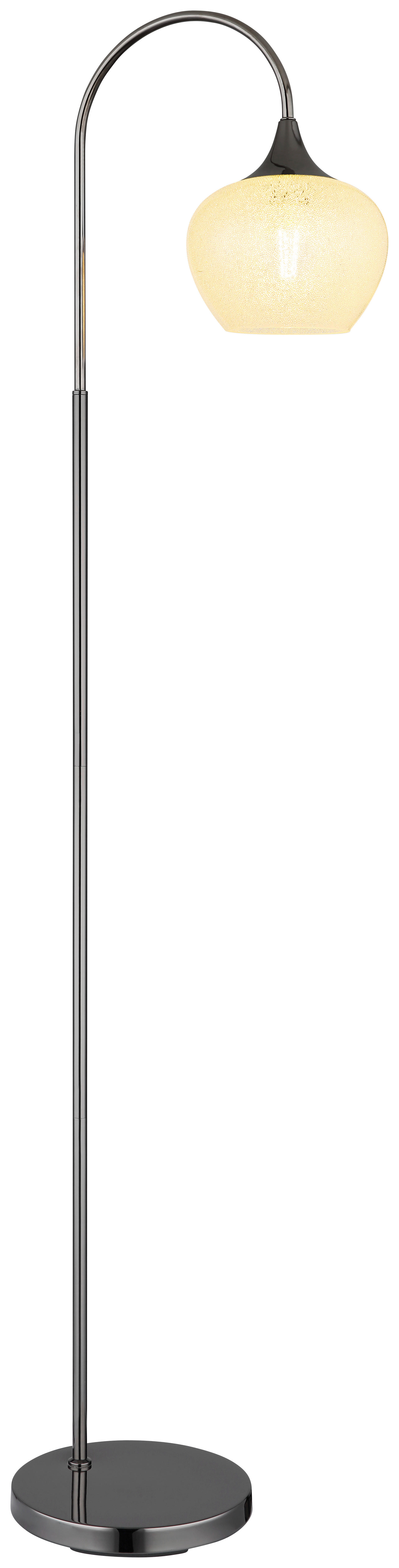 GLOBO Stehleuchte MAXY 15548SK Chrom klar schwarz Acryl Metall B/H/L: ca. 25x150x39 cm E27 1 Brennstellen MAXY - klar/schwarz (39,00/25,00/150,00cm) - GLOBO