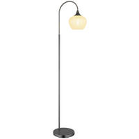GLOBO Stehleuchte MAXY 15548SK Chrom klar schwarz Acryl Metall B/H/L: ca. 25x150x39 cm E27 1 Brennstellen MAXY - klar/schwarz (39,00/25,00/150,00cm) - GLOBO