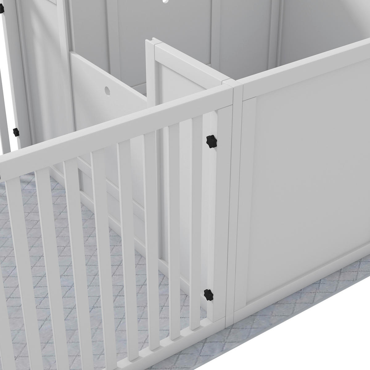 PawHut Welpen-Wurfkiste weiß MDF B/H/L: ca. 80x50x166 cm Welpen-Wurfkiste - weiß (166,00/80,00/50,00cm) - PawHut