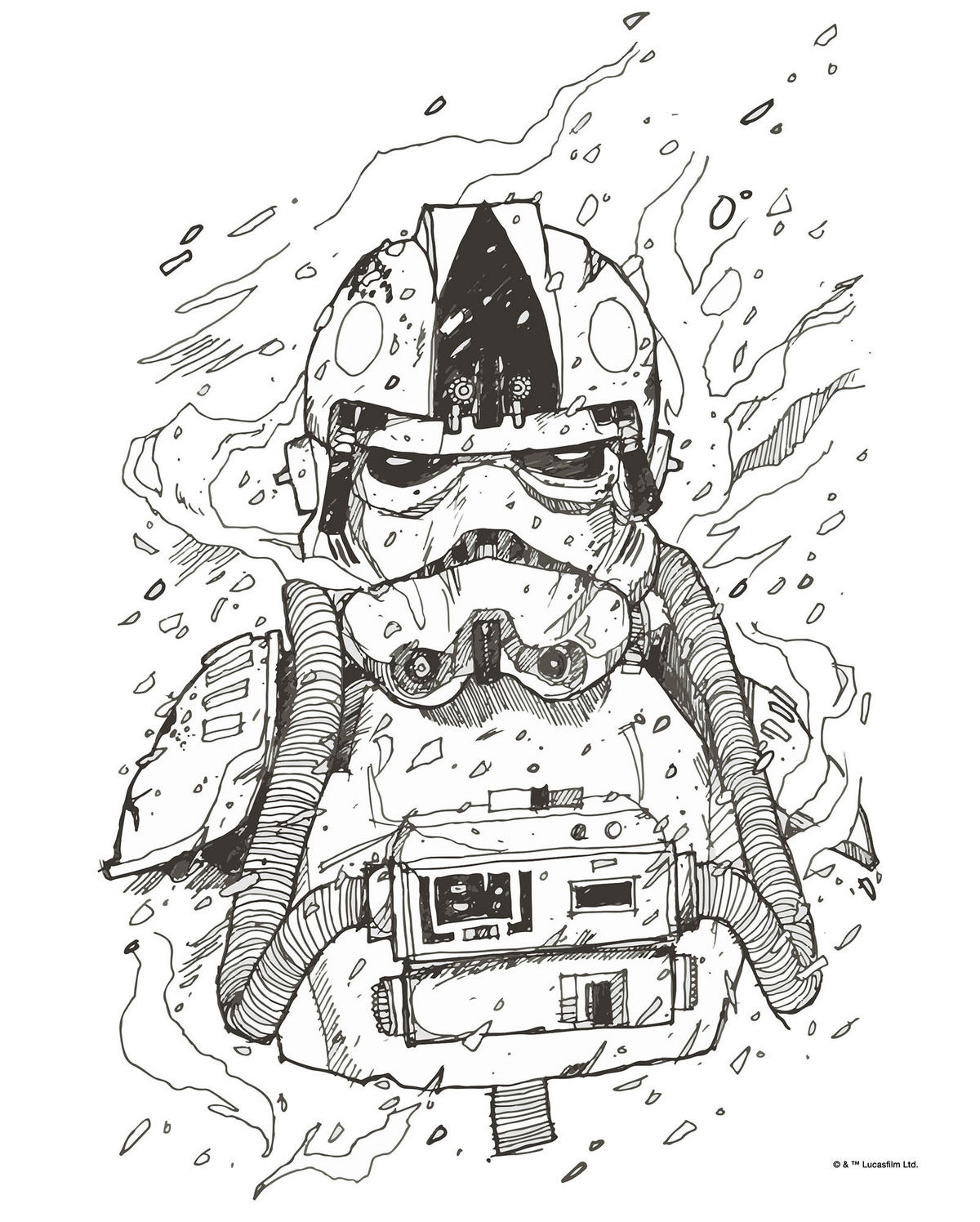 Komar Poster Star Wars Pilot Drawing Star Wars B/L: ca. 40x50 cm Star Wars Pilot Drawing - (40,00/50,00cm) - Komar