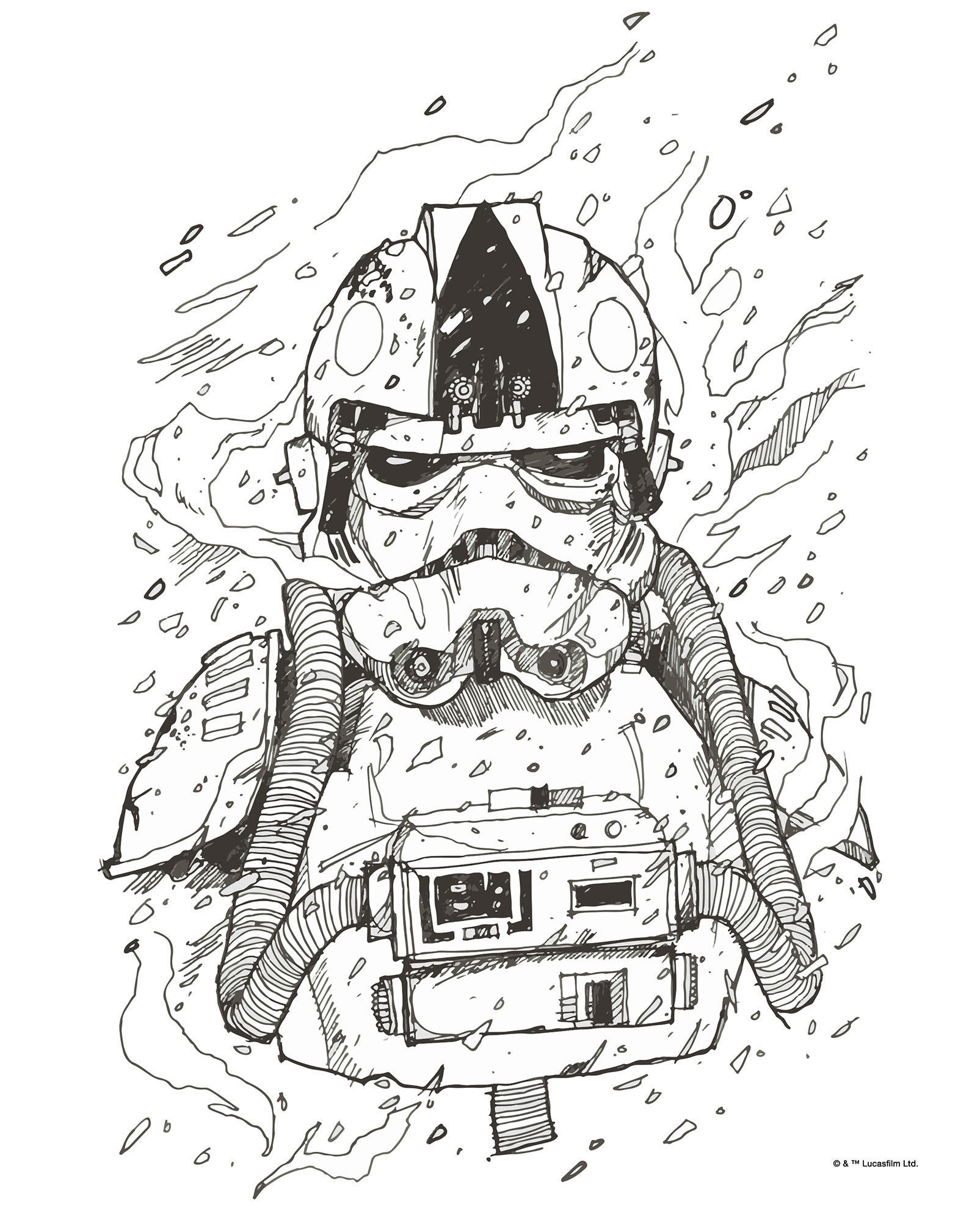 Komar Wandbild Star Wars Pilot Drawing Star Wars B/L: ca. 40x50 cm