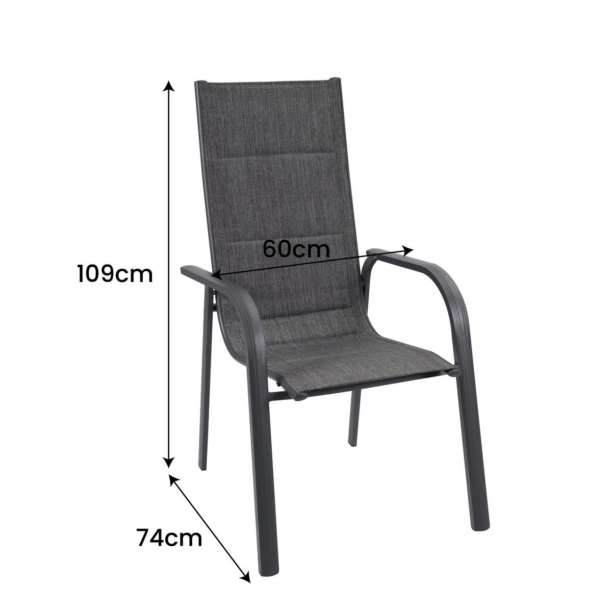 POCOline Stapelsessel Boston anthrazit Alu B/H/L: ca. 74x109x60 cm Boston - anthrazit (60,00/74,00/109,00cm) - POCOline
