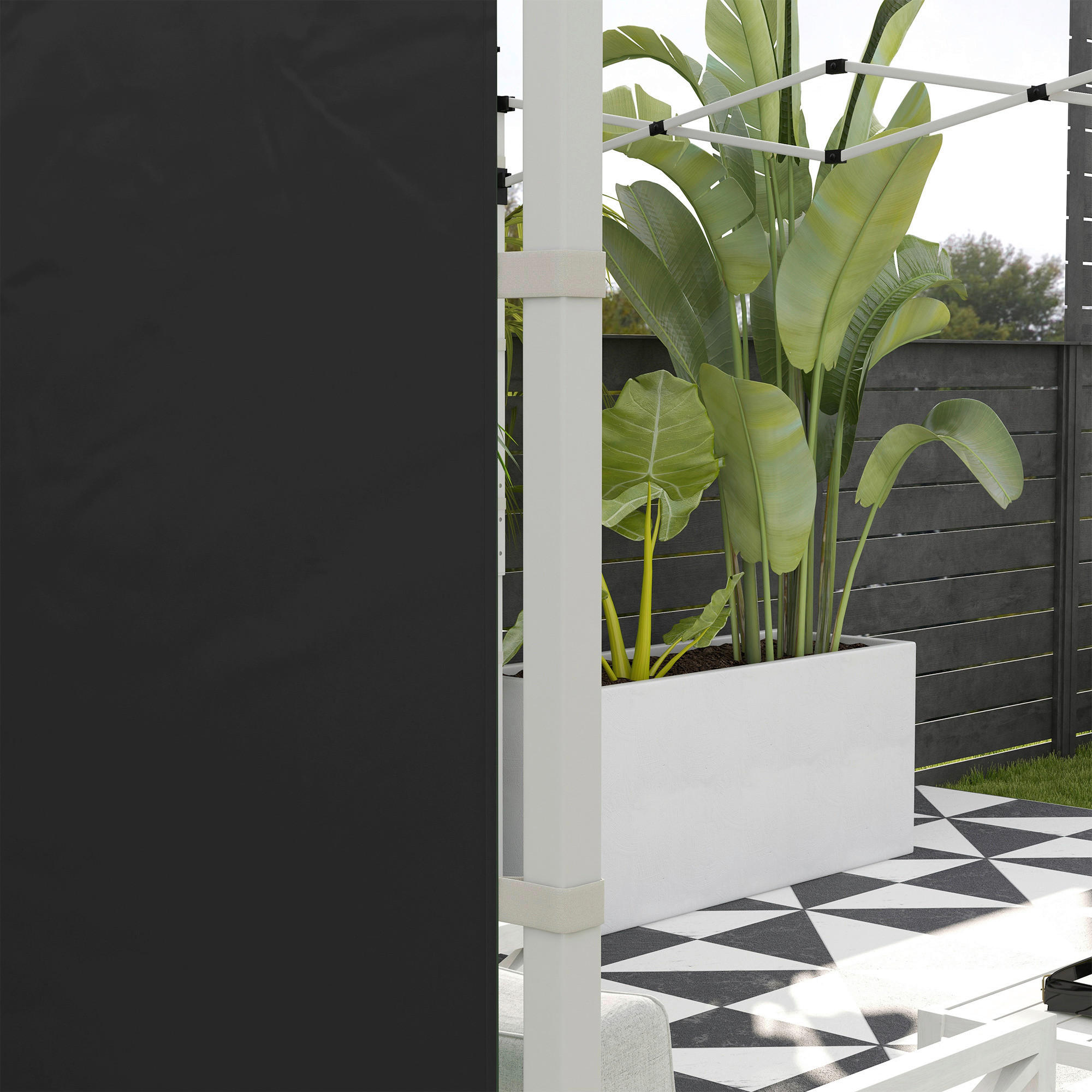 Outsunny Seitenteile für Pavillon schwarz Polyester B/H/L: ca. 295x195x0,01 cm Seitenteile für Pavillon - schwarz (0,01/295,00/195,00cm) - Outsunny