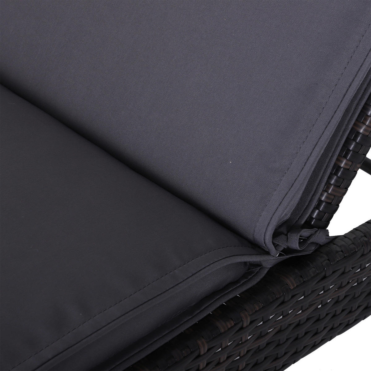 Outsunny Liegenauflage grau Polyester-Mischgewebe B/H/L: ca. 53x5x198 cm Liegenauflage_mit_Kopfkissen - grau (198,00/53,00/5,00cm) - Outsunny