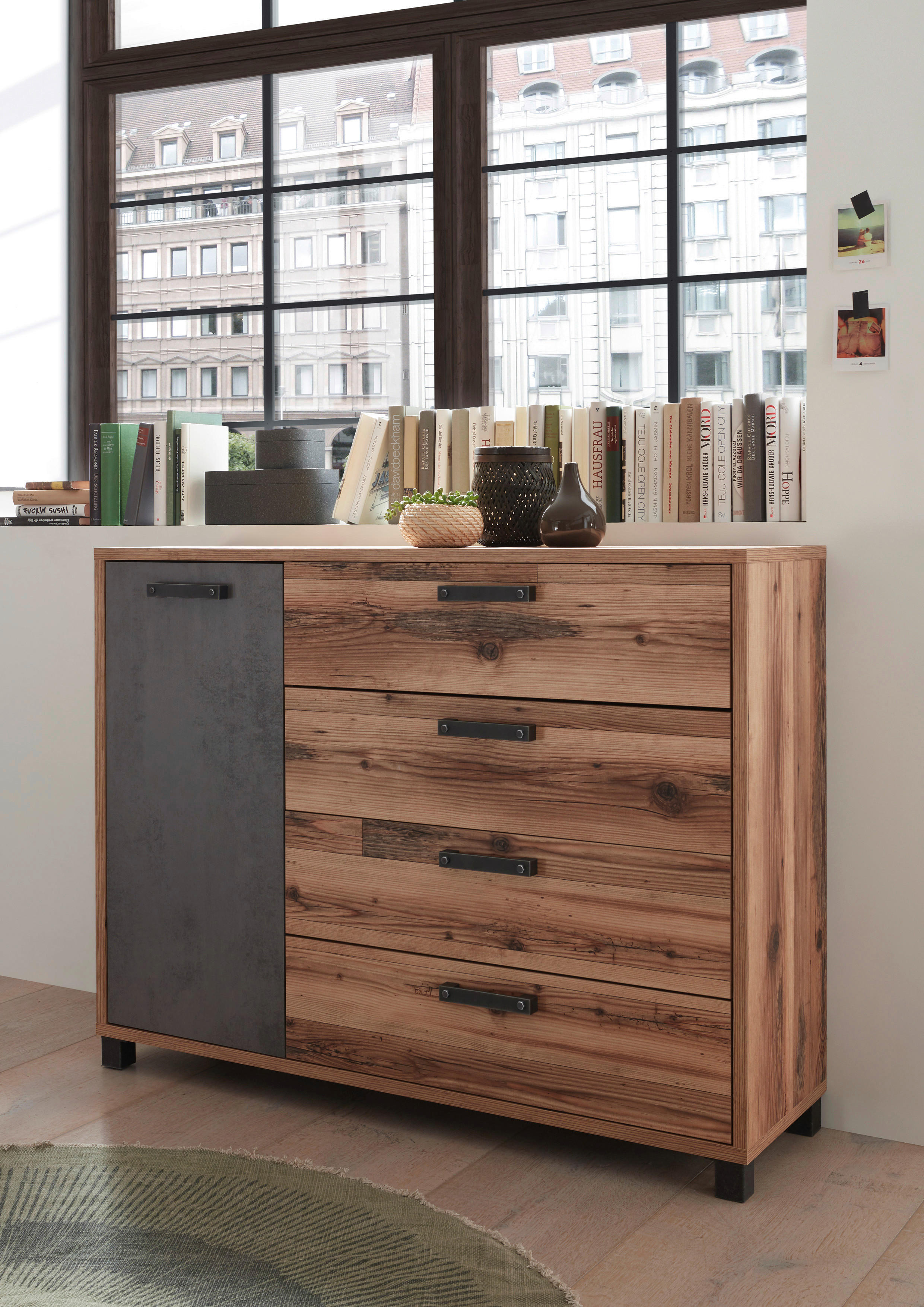 Kommode Dover Alpin Lodge Nachbildung Betonoxid Optik B/H/T: ca. 125x96x38 cm Dover - Alpin Lodge (125,00/96,00/38,00cm)