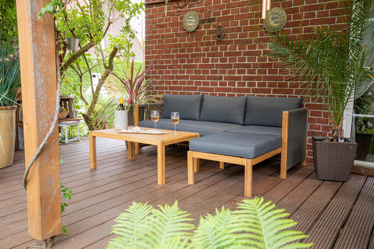 Acamp Loungeset Malaga teak Akazie B/H/T: ca. 132x64x66 cm Malaga - teak (132,00/64,00/66,00cm) - Acamp