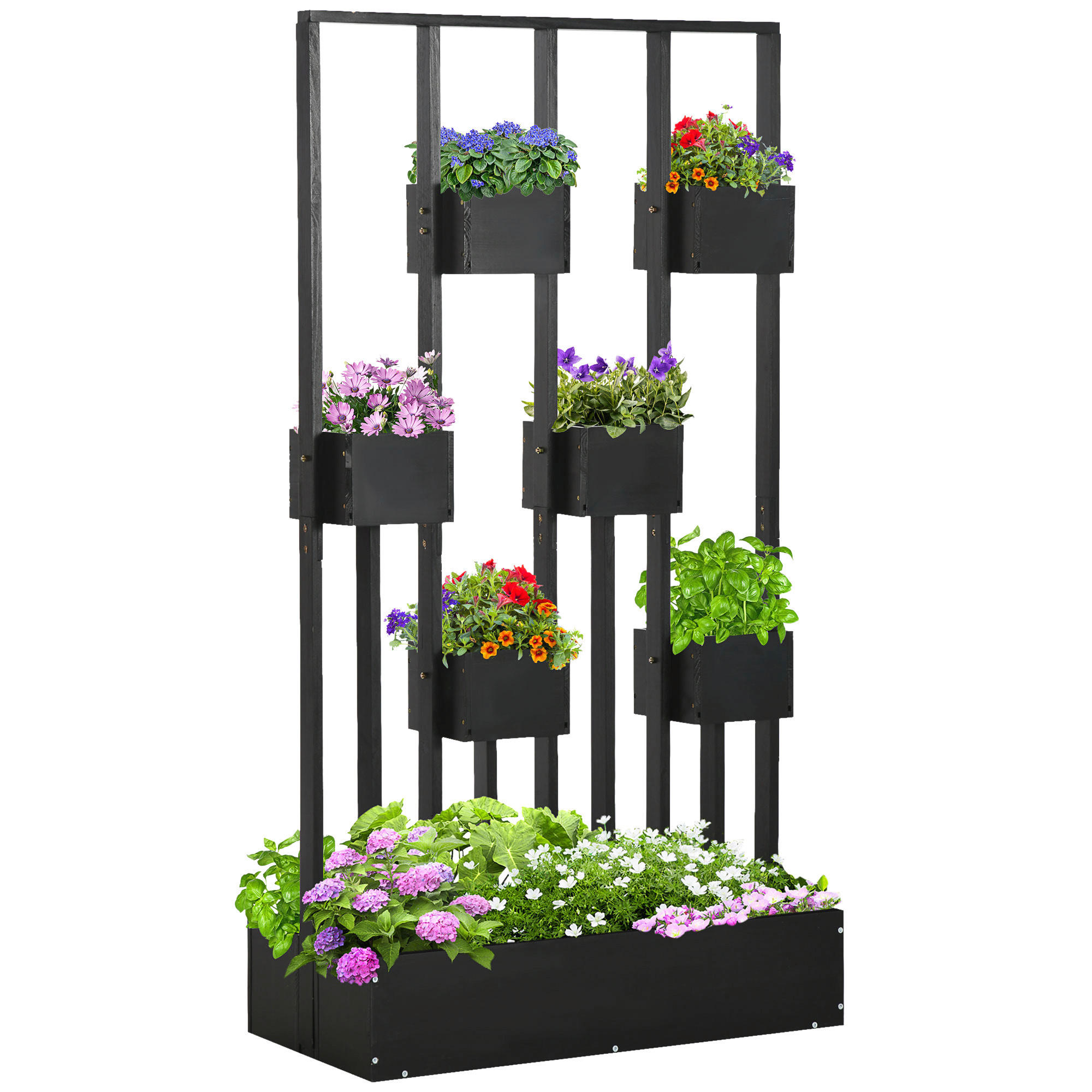 Outsunny Blumenkasten Blumenkasten - schwarz (90,00/45,00/170,00cm) - Outsunny