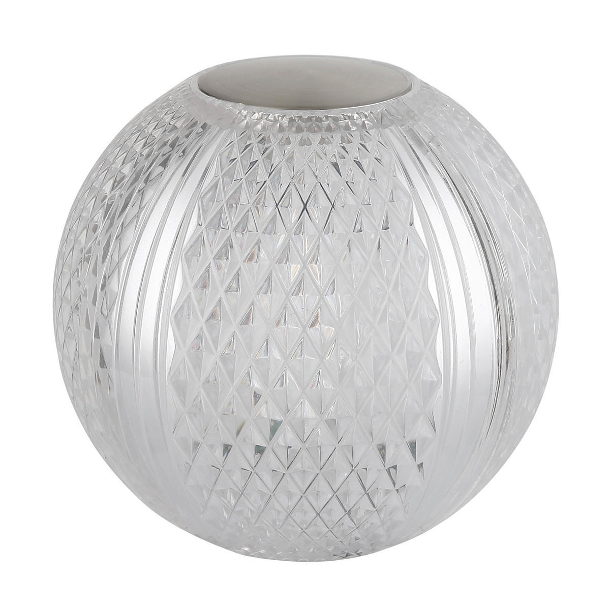 GLOBO LED-Tischleuchte klar nickel matt schwarz Kunststoff H/D: ca. 11,2x12 cm 1 Brennstellen AIDA - klar/nickel matt (12,00/11,20cm) - GLOBO