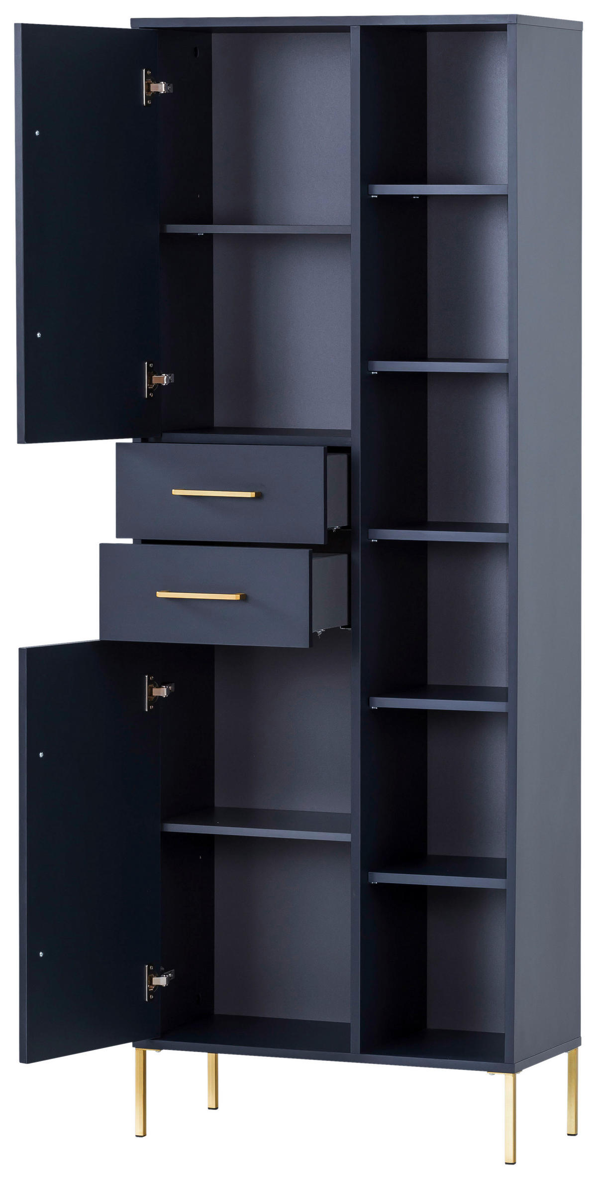 Hochschrank Kent dunkelblau B/H/T: ca. 67,1x184,3x33,1 cm Kent - dunkelblau (67,10/184,30/33,10cm) - Möbelpartner