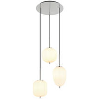 GLOBO Pendelleuchte nickel Glas Metall H/D: ca. 120x46 cm 3.0 Brennstellen 15345-3NO - nickel (46,00/120,00cm) - GLOBO