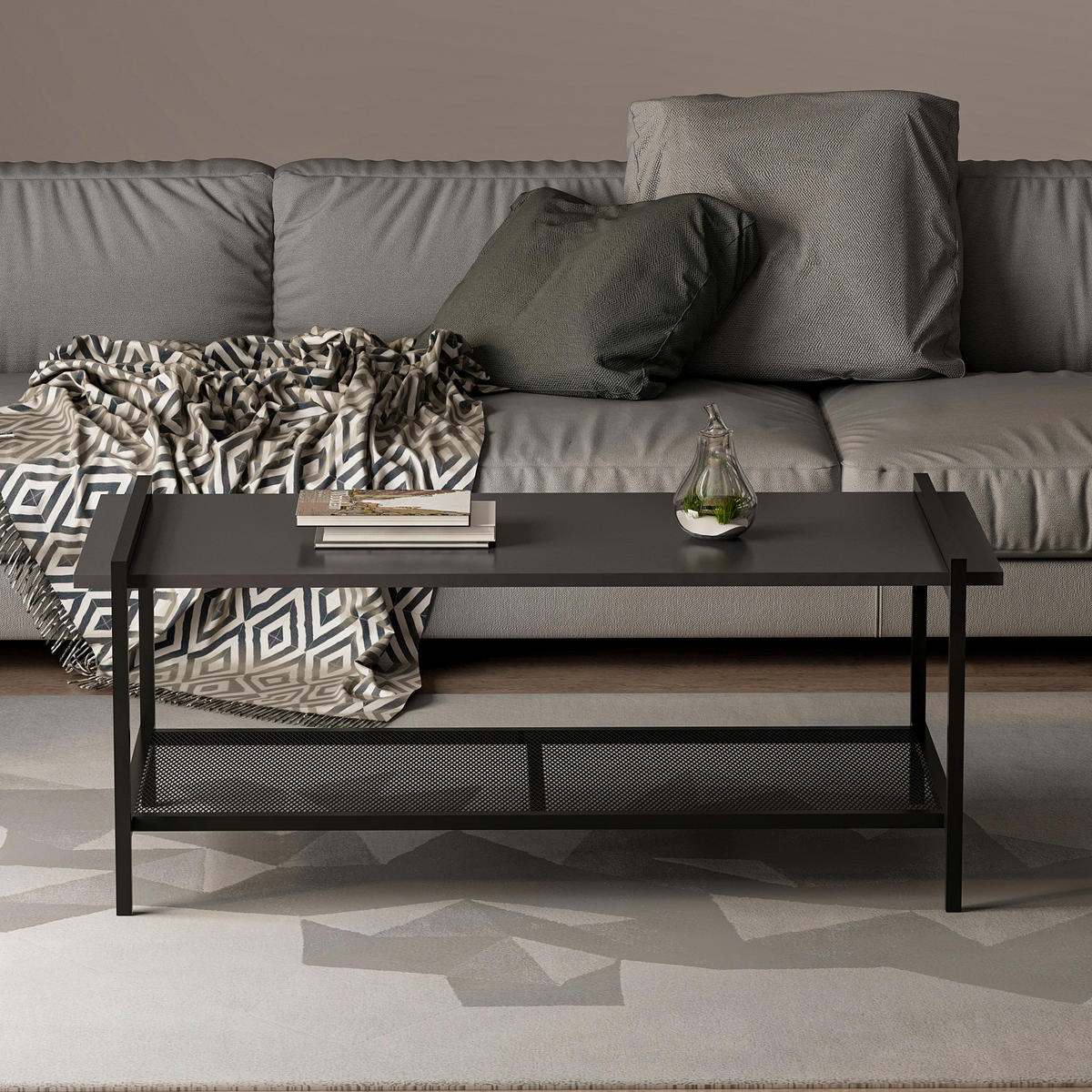 Couchtisch Lara anthrazit B/H/T: ca. 120x45x60 cm Lara - anthrazit (120,00/45,00/60,00cm) - moebel17