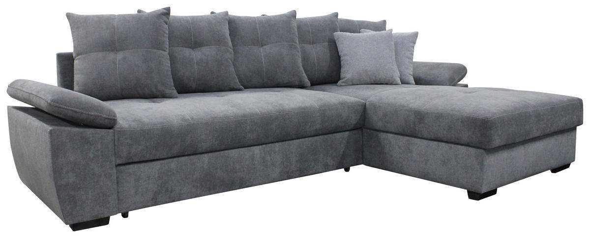 Ecksofa Noel hellgrau B/H/T: ca. 274x90x168 cm Noel - hellgrau/schwarz (274,00/90,00/168,00cm)