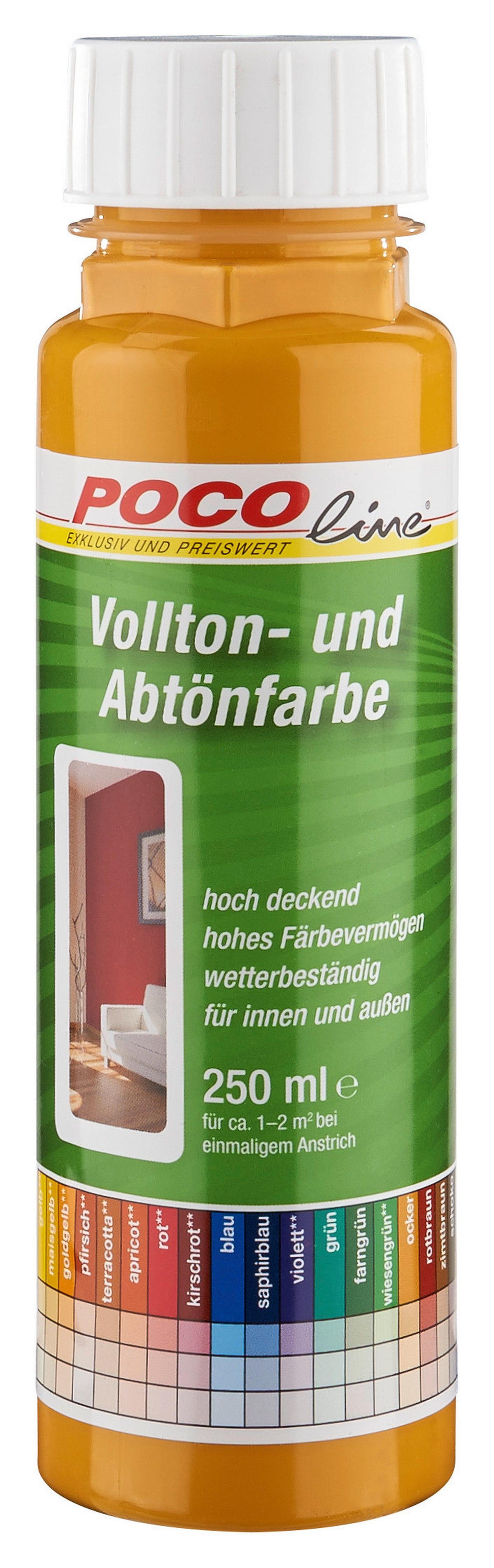 POCOline Vollton- und Abtönfarbe ocker ca. 0,25 l Voll+Abtönfarbe 250ml ocker - ocker (250ml) - POCOline