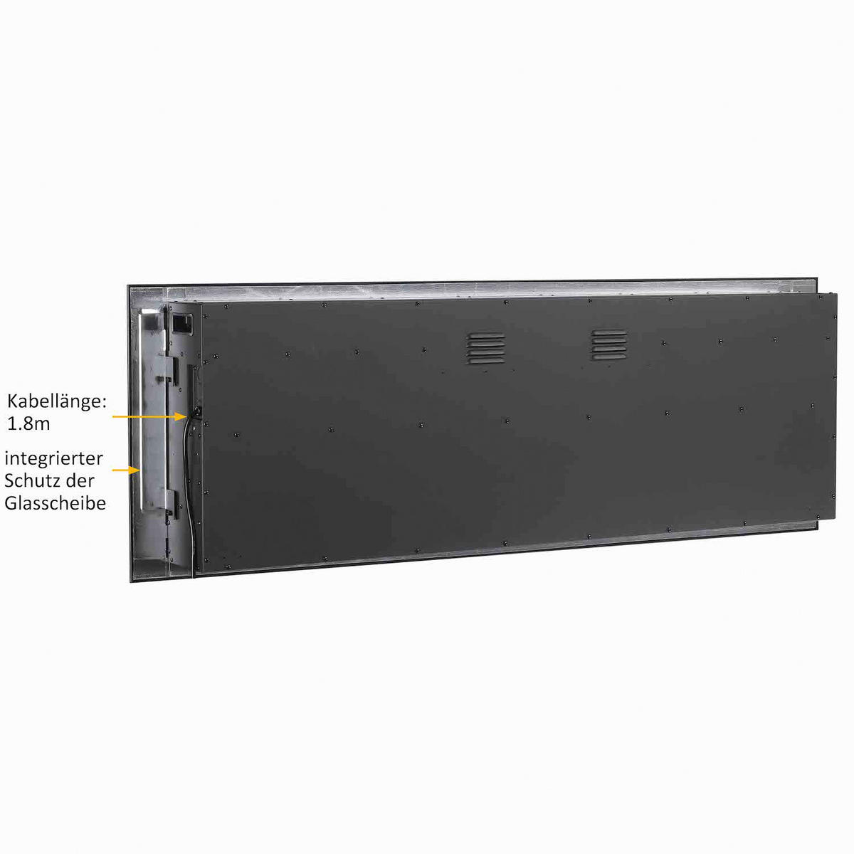 Balderia Einbaukamin Fiamma 60" schwarz Metall B/H/T: ca. 153x14,5x51,5 cm ca. 2000 W Elekt.-Kamin Fiamma 60" EF174D - schwarz (153,00/14,50/51,50cm) - Balderia