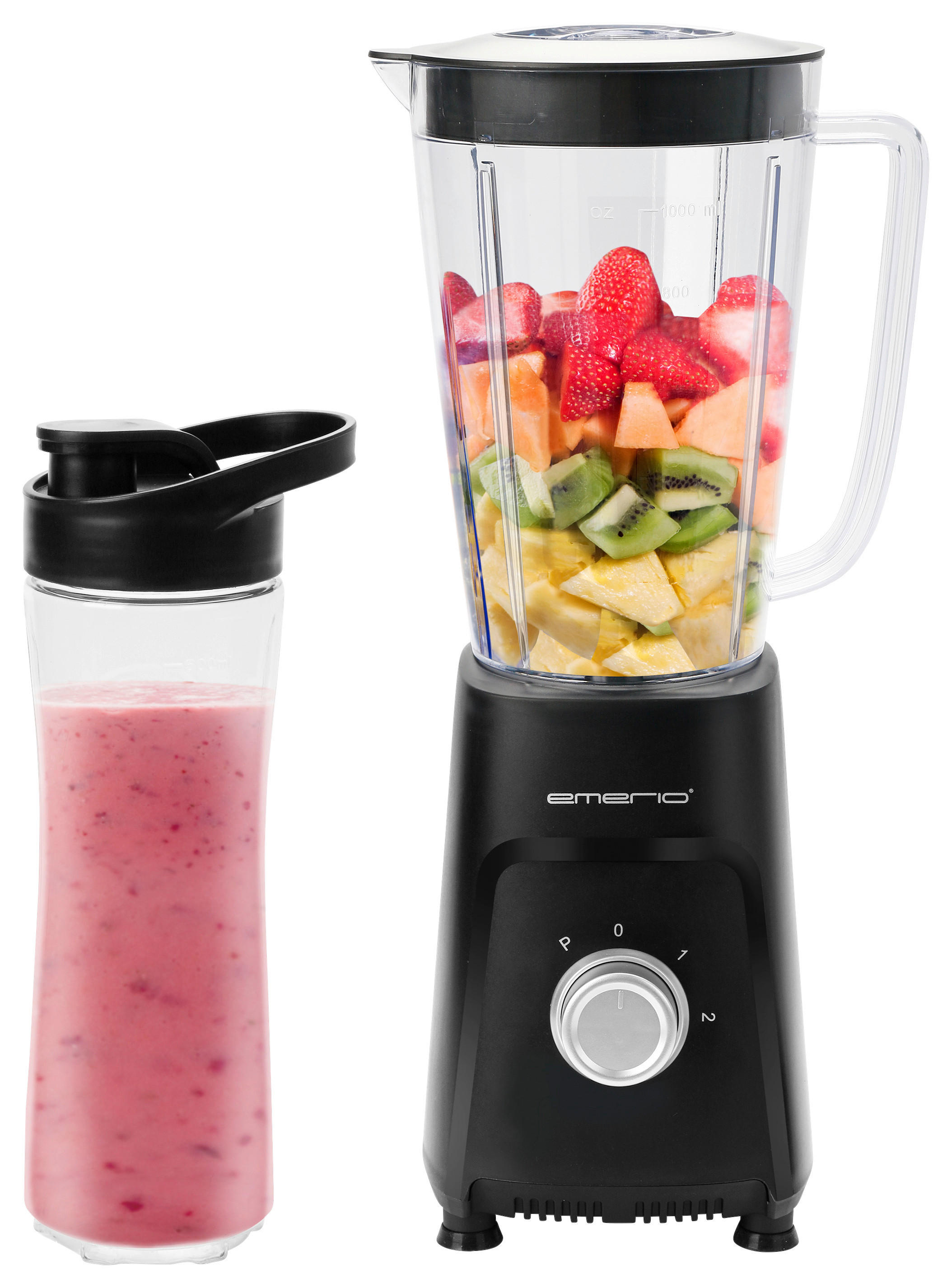 Emerio Standmixer BL-126659.3 schwarz Kunststoff B/H/T: ca. 15x34x12 cm Standmixer+SM_BL-126659.3 - schwarz (15,00/34,00/12,00cm) - Emerio