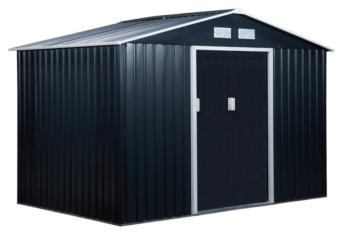 Outsunny Gartenhaus grau B/H/L: ca. 195x192x277 cm Gartenhaus - grau (277,00/195,00/192,00cm) - Outsunny