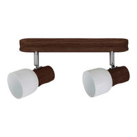 Spot-Light Deckenleuchte 2239276 dunkelbraun Holz Metall B/H/T: ca. 29x17x7 cm E14 2 Brennstellen Deckenleuchte_2flg.Svantje - dunkelbraun (29,00/17,00/7,00cm) - Spot-Light