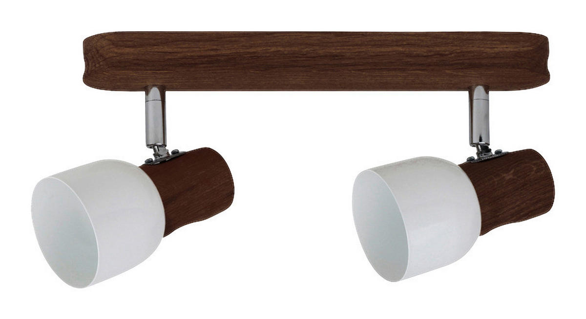 Spot-Light Deckenleuchte 2239276 dunkelbraun Holz Metall B/H/T: ca. 29x17x7 cm E14 2 Brennstellen Deckenleuchte_2flg.Svantje - dunkelbraun (29,00/17,00/7,00cm) - Spot-Light
