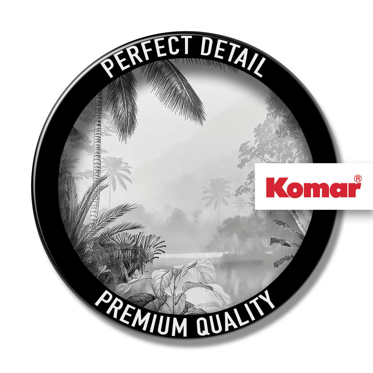 Komar Fototapete Lac Tropical Black & White B/L: ca. 200x270 cm Lac Tropical Black & White - (200,00/270,00cm) - Komar