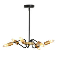 HOMCOM Pendelleuchte gold schwarz Metall B/H/T: ca. 48x120x48 cm Pendelleuchte B31-278 - gold/schwarz (48,00/120,00/48,00cm) - HOMCOM