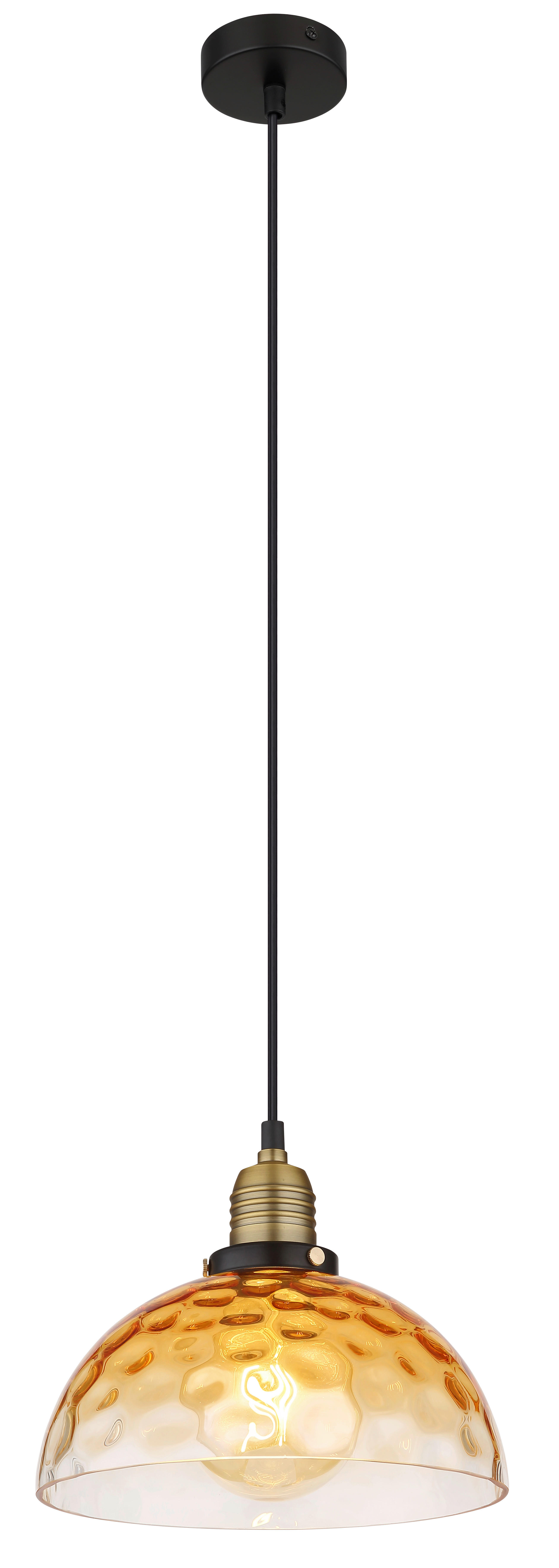 GLOBO Pendelleuchte schwarz klar Metall H/D: ca. 120x25 cm E27 1 Brennstellen SALVY - klar/schwarz (25,00/120,00cm) - GLOBO