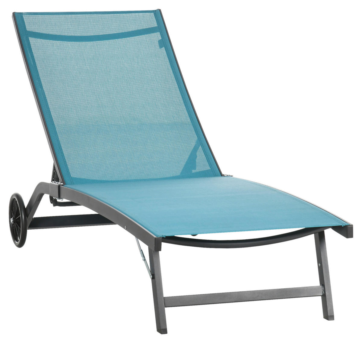 Outsunny Sonnenliege blau Aluminium B/H/L: ca. 165x102x66 cm Sonnenliege - blau (66,00/165,00/102,00cm) - Outsunny