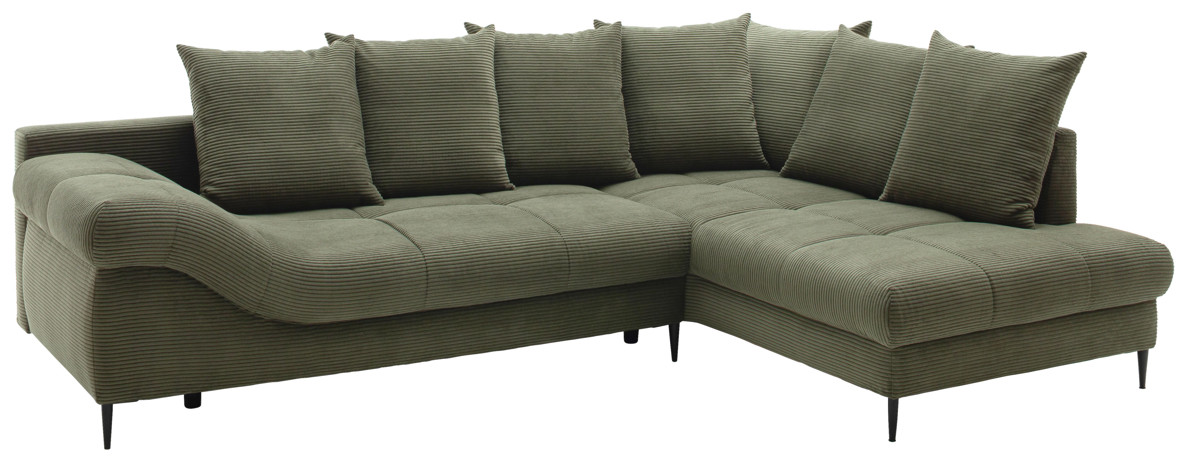 Ecksofa Oregon grün Microfaser B/H/T: ca. 299x92x205 cm Oregon - schwarz/grün (299,00/92,00/205,00cm)