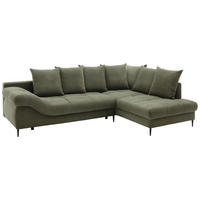 Ecksofa Oregon grün Microfaser B/H/T: ca. 299x92x205 cm Oregon - schwarz/grün (299,00/92,00/205,00cm)